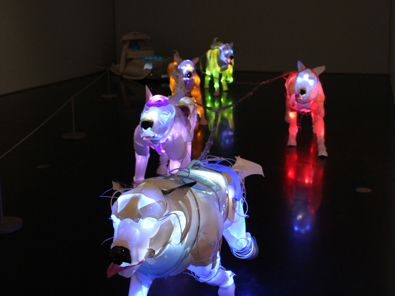 Illustration for article titled These Glowing Dogs Are Made From Trash Pulled From the Ocean